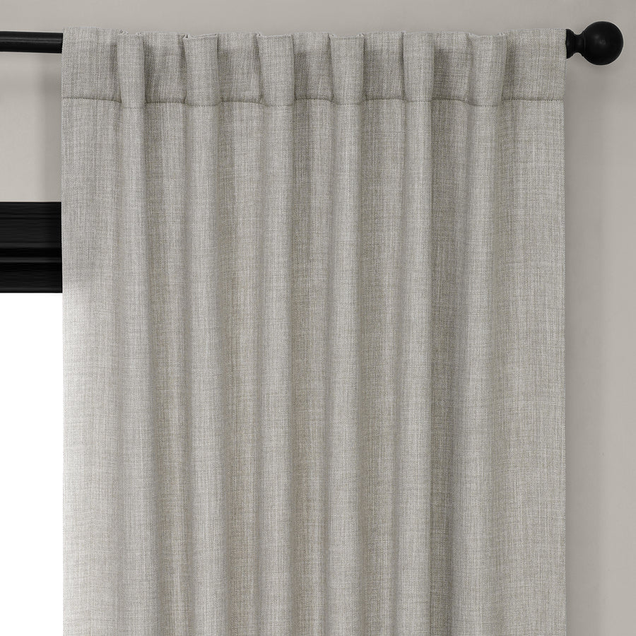 Oatmeal Textured Faux Linen Room Darkening Curtain