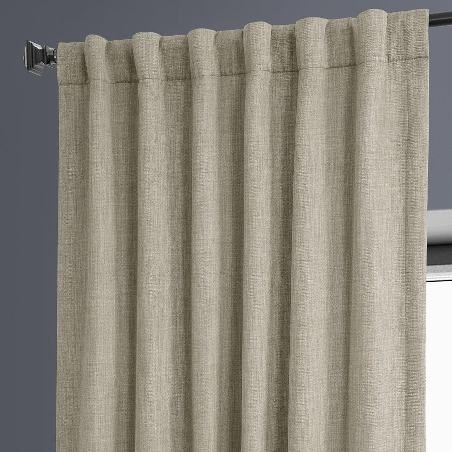 Oatmeal Textured Faux Linen Room Darkening Curtain - HalfPriceDrapes.com