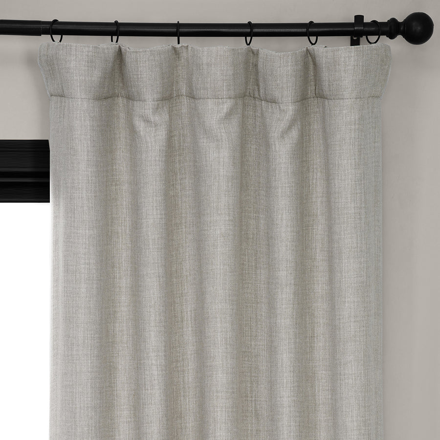 Oatmeal Textured Faux Linen Room Darkening Curtain