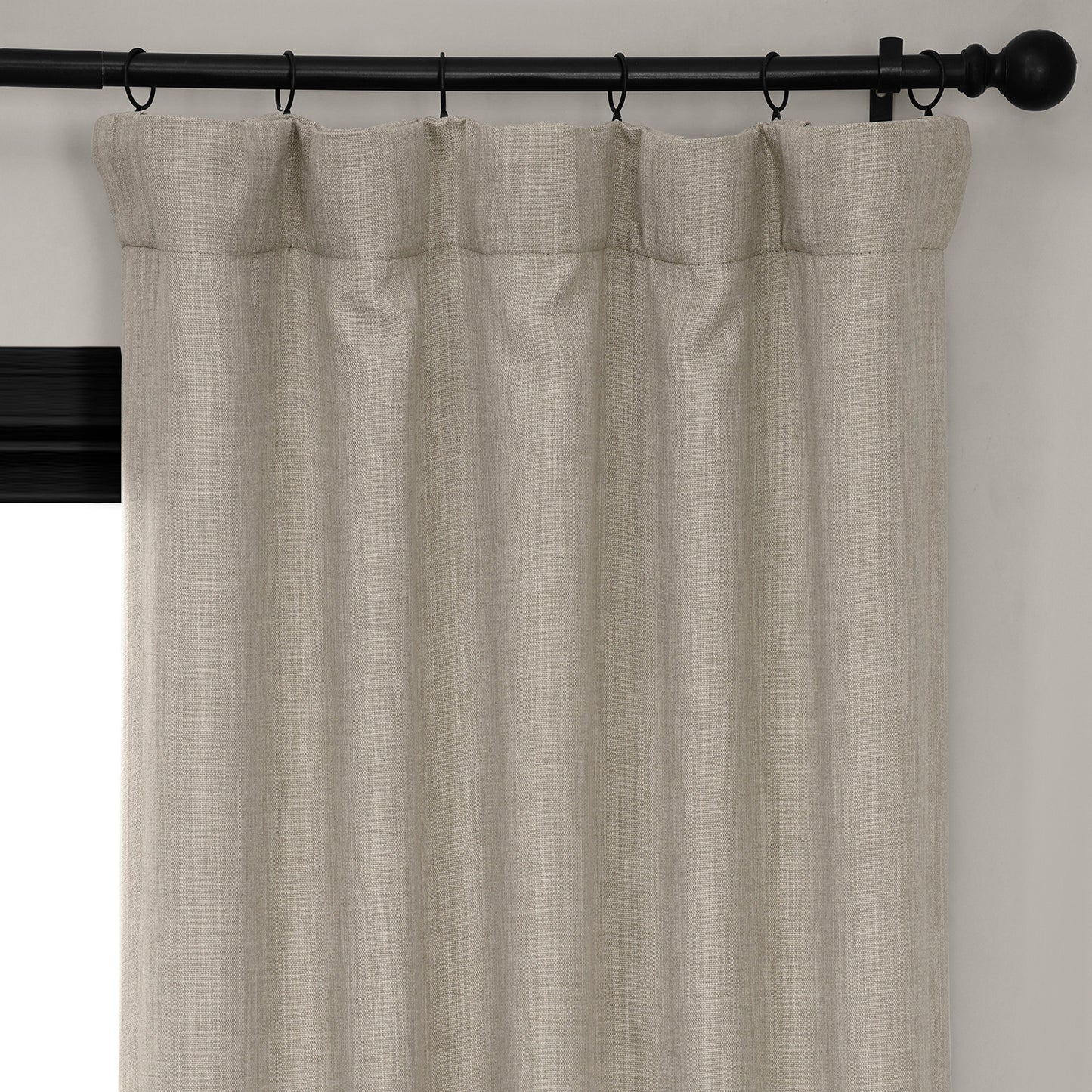 Oatmeal Textured Faux Linen Room Darkening Curtain