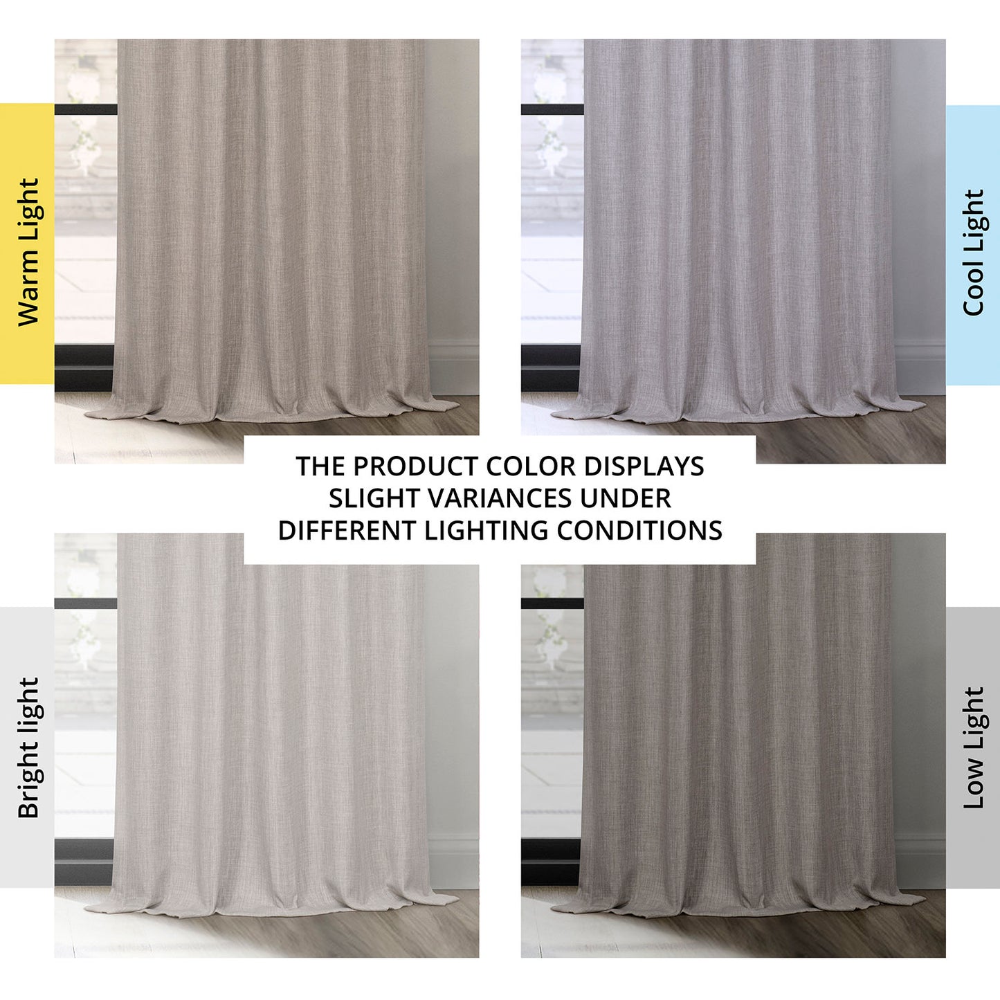 Clay French Pleat Textured Faux Linen Room Darkening Curtain