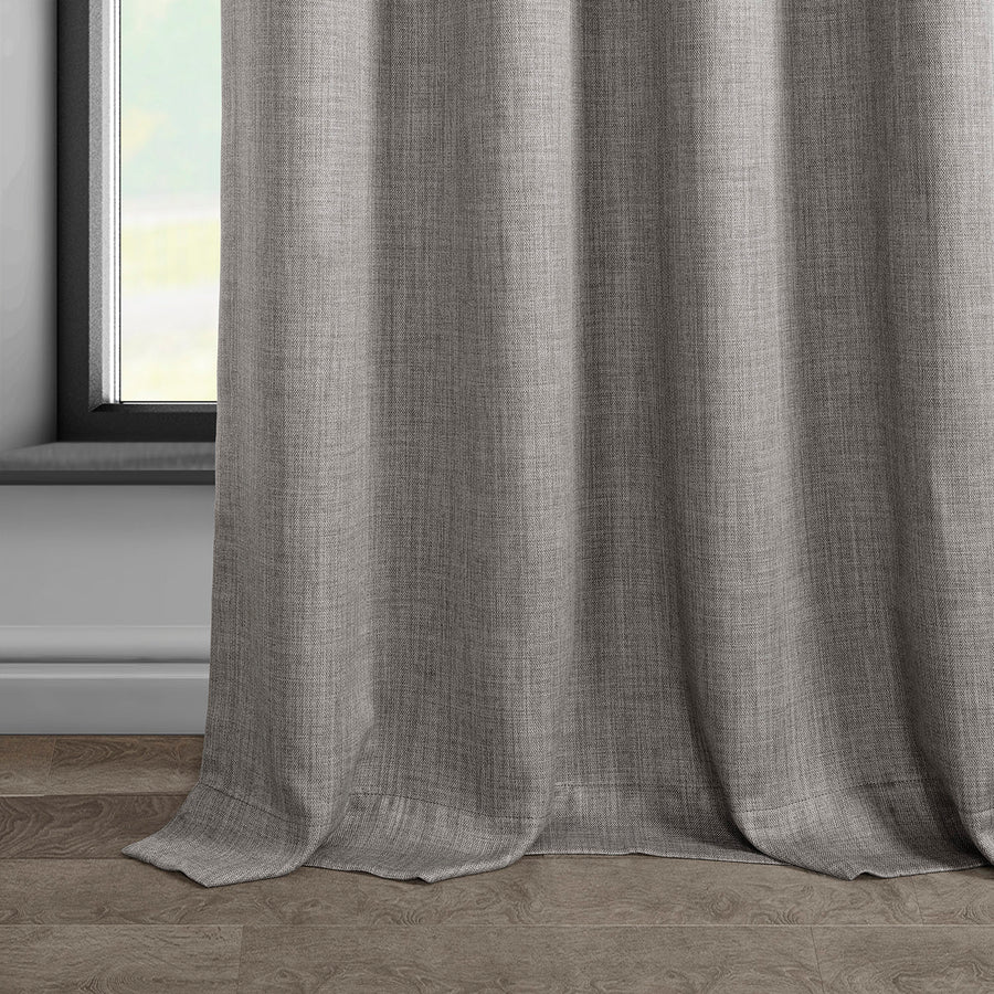 Clay Textured Faux Linen Custom Curtain