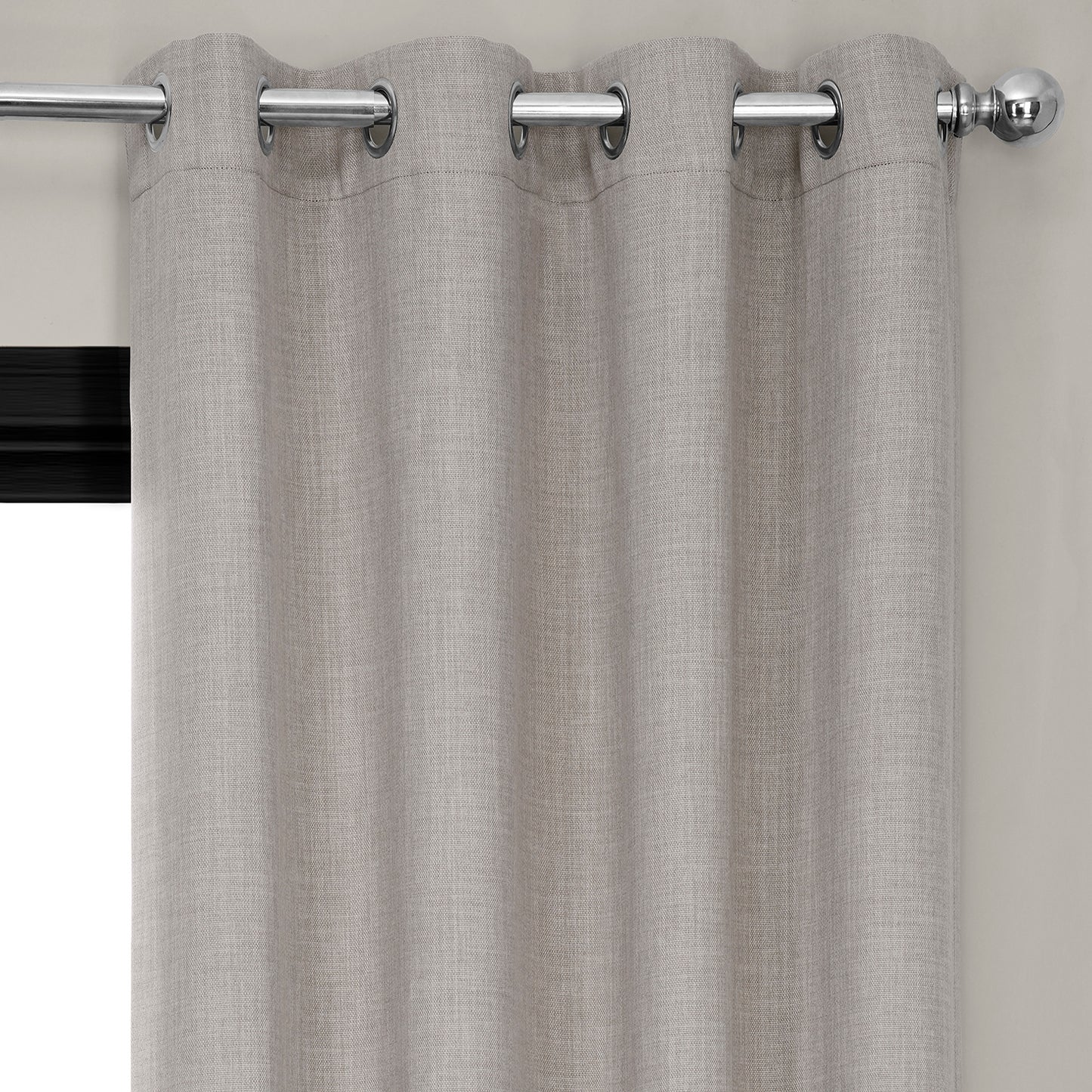 Clay Grommet Textured Faux Linen Room Darkening Curtain