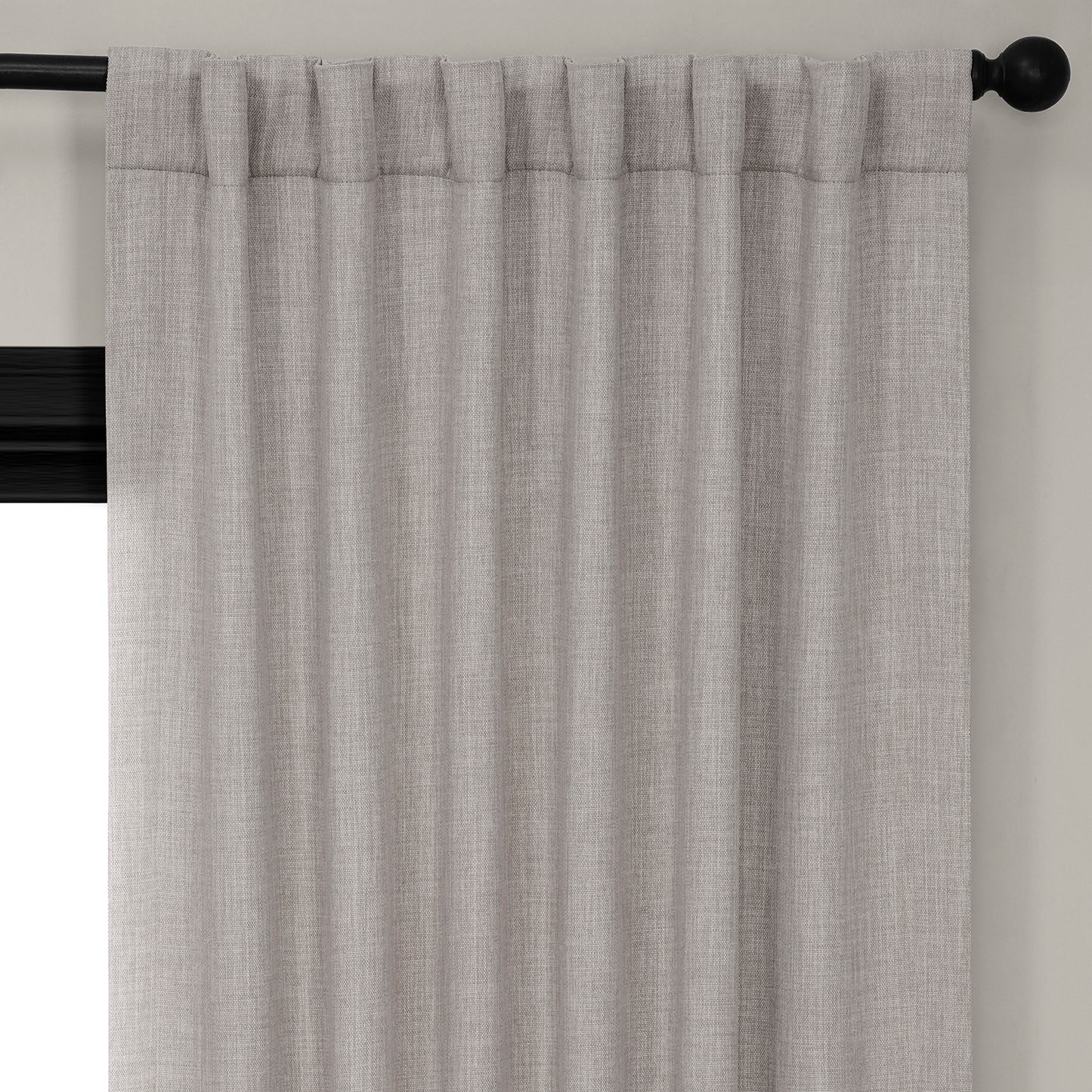 Clay Textured Faux Linen Room Darkening Curtain