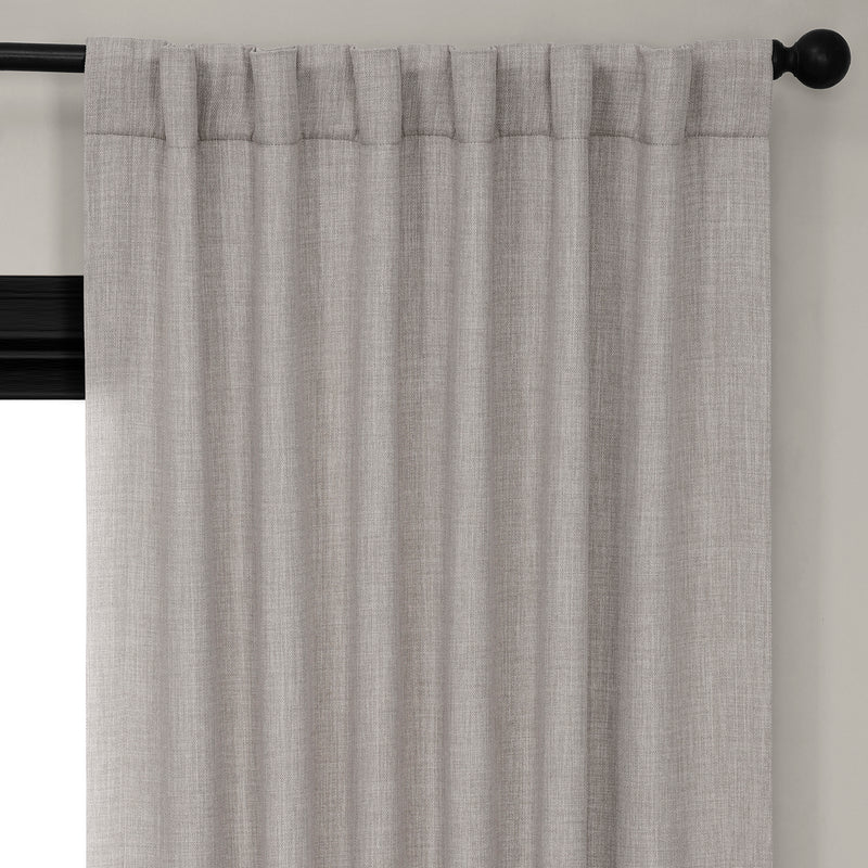 Clay Textured Faux Linen Room Darkening Curtain