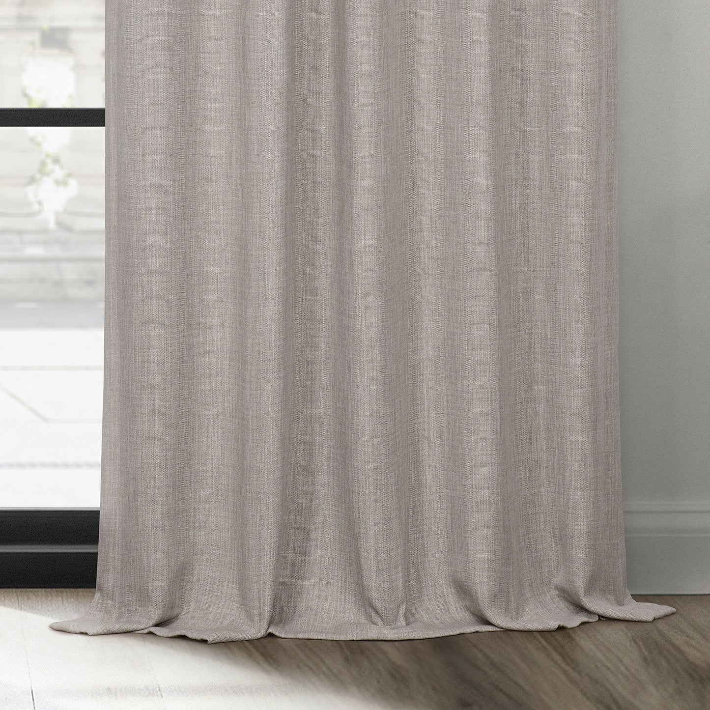 Clay Textured Faux Linen Room Darkening Curtain