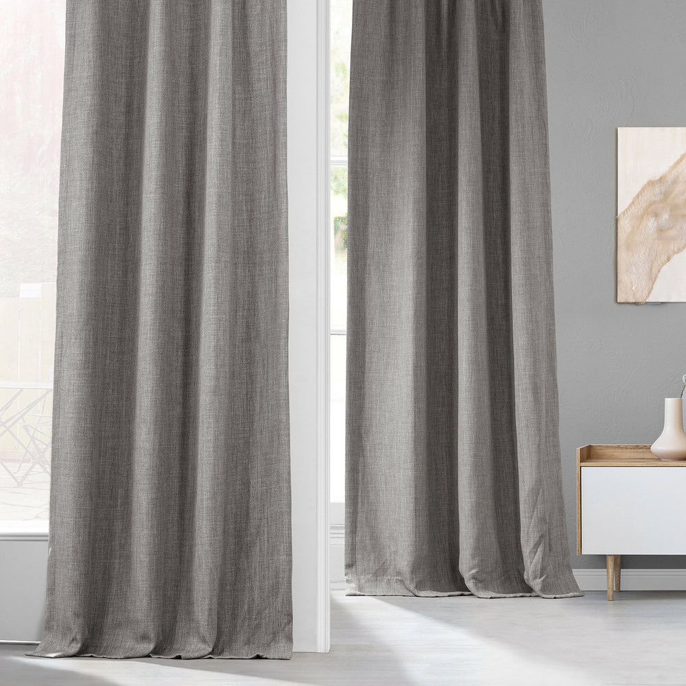 Clay Textured Faux Linen Custom Curtain