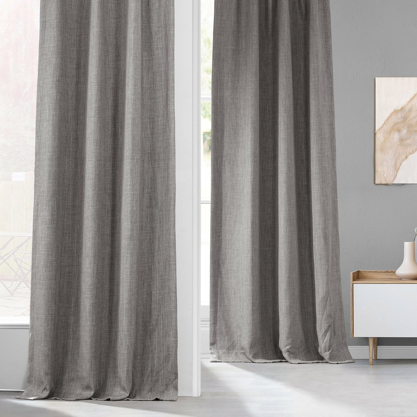 Clay Textured Faux Linen Custom Curtain