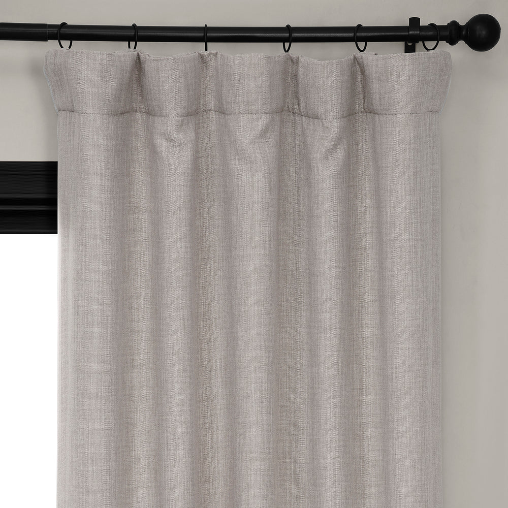 Clay Textured Faux Linen Room Darkening Curtain