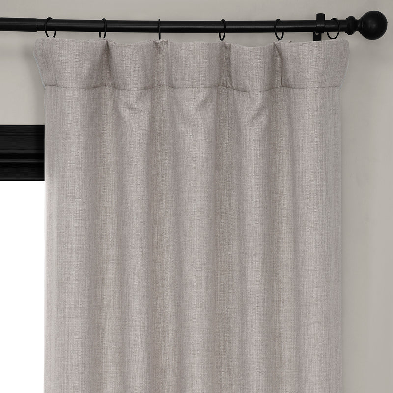 Clay Textured Faux Linen Room Darkening Curtain