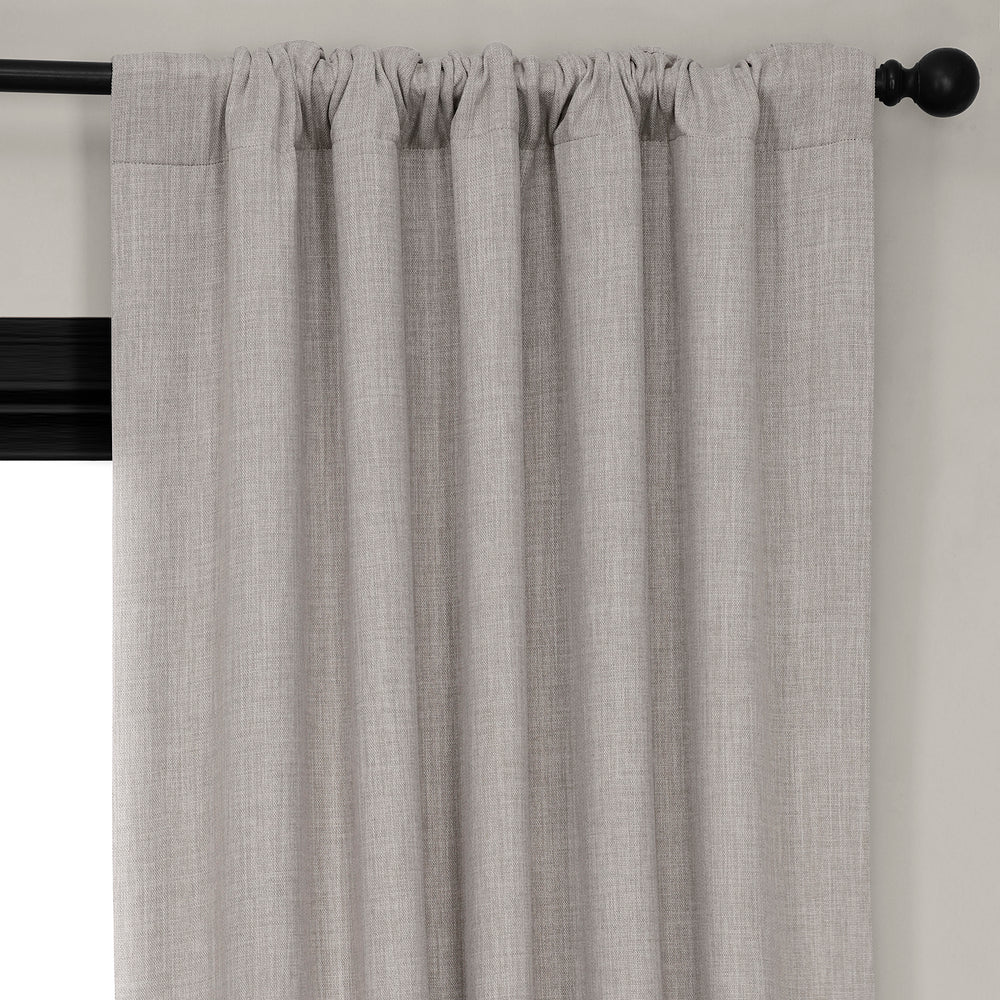 Clay Textured Faux Linen Room Darkening Curtain