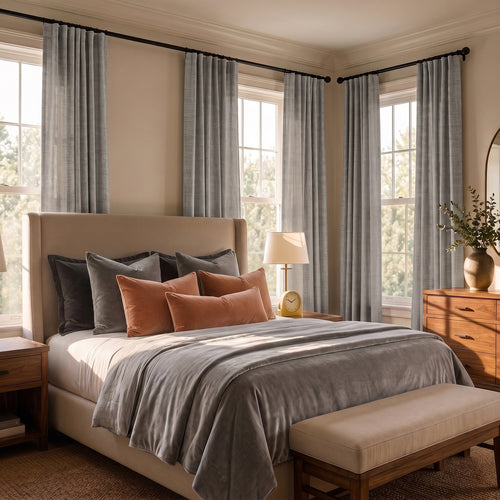 Clay Textured Faux Linen Custom Curtain