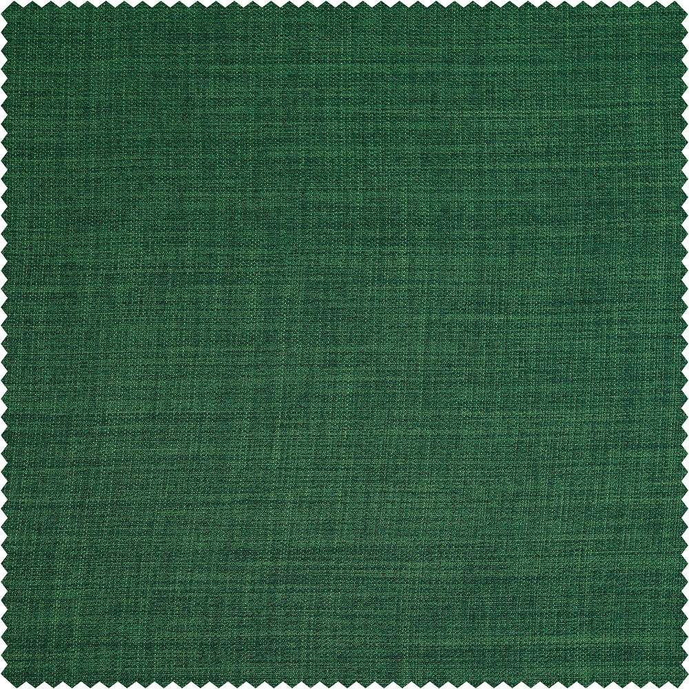 Key Green Textured Faux Linen Custom Curtain