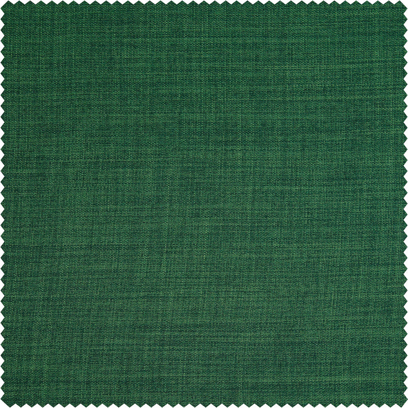 Key Green Textured Faux Linen Custom Curtain