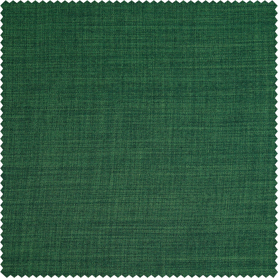 Key Green Textured Faux Linen Custom Curtain