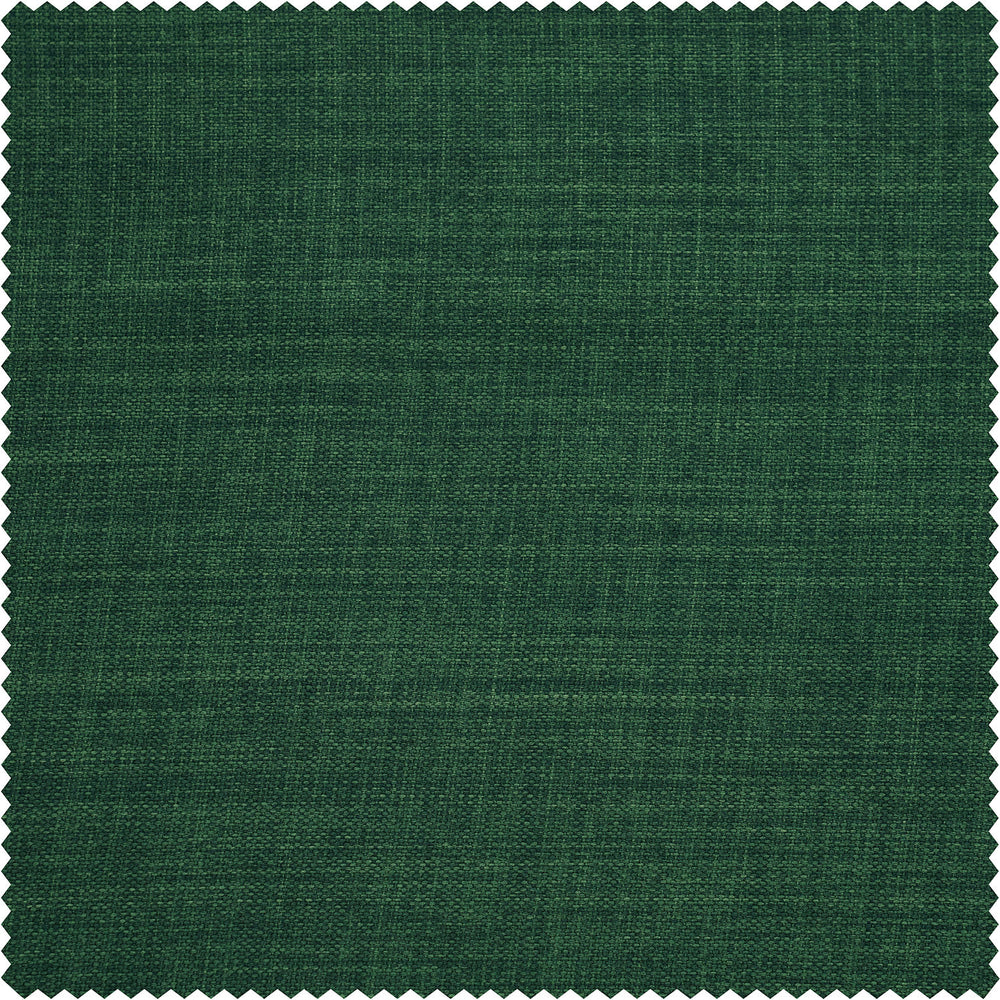 Key Green Textured Faux Linen Custom Curtain