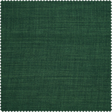 Key Green Textured Faux Linen Custom Curtain