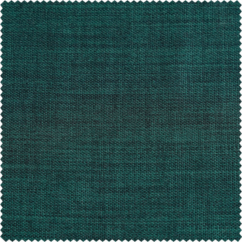 Focal Green Textured Faux Linen Custom Curtain
