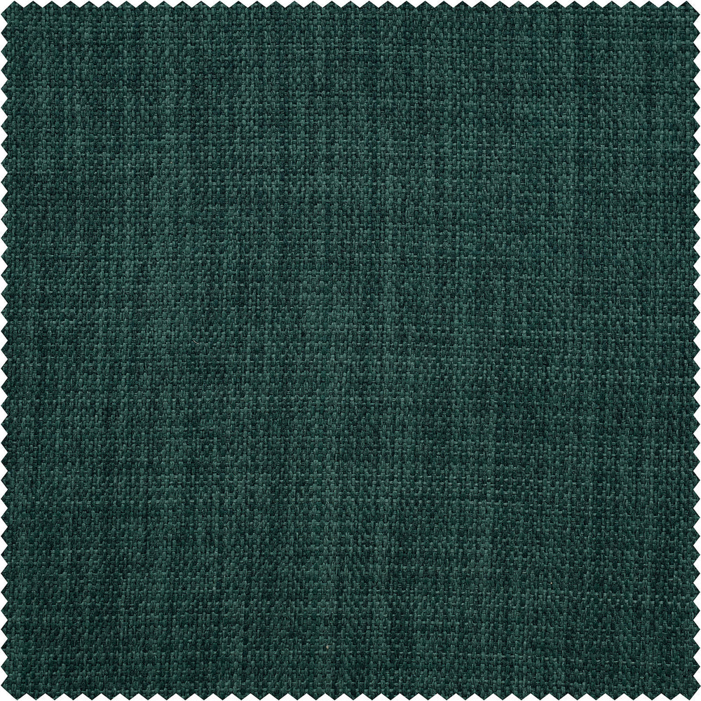 Focal Green Textured Faux Linen Custom Curtain