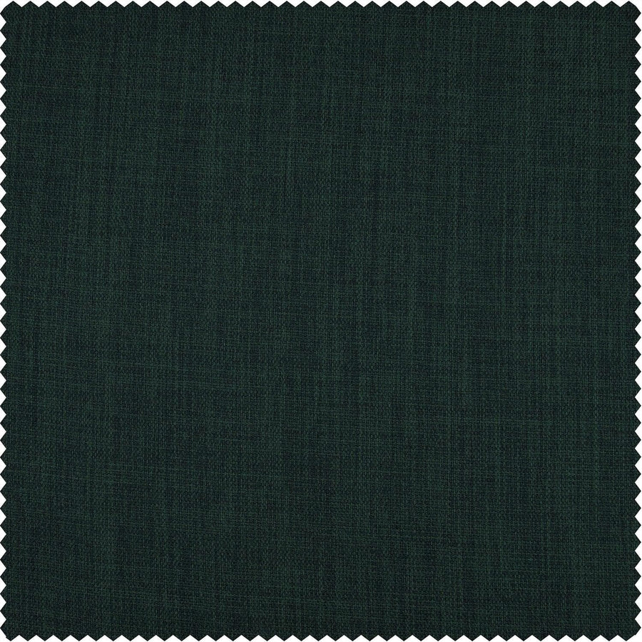 Focal Green Textured Faux Linen Custom Curtain - HalfPriceDrapes.com