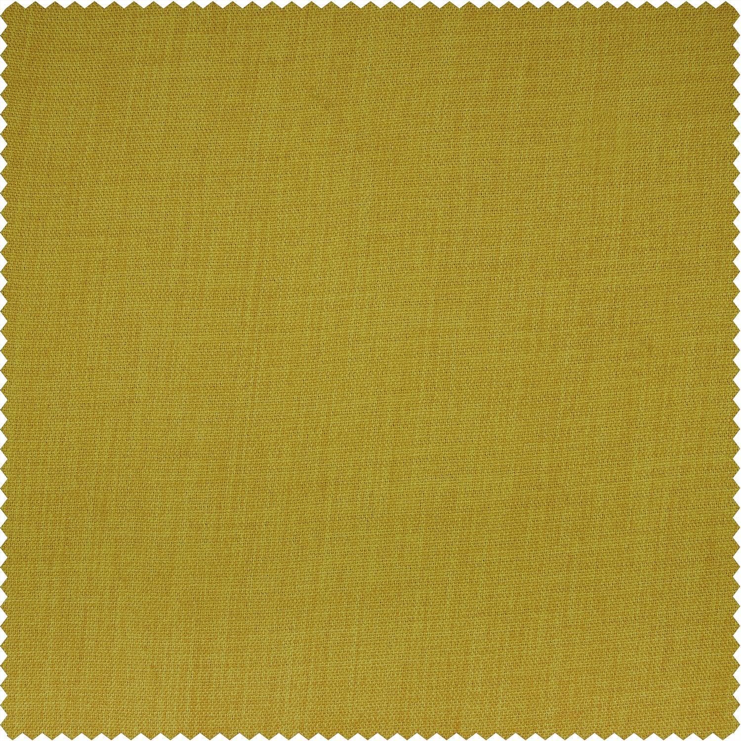 Ochre Textured Faux Linen Custom Curtain