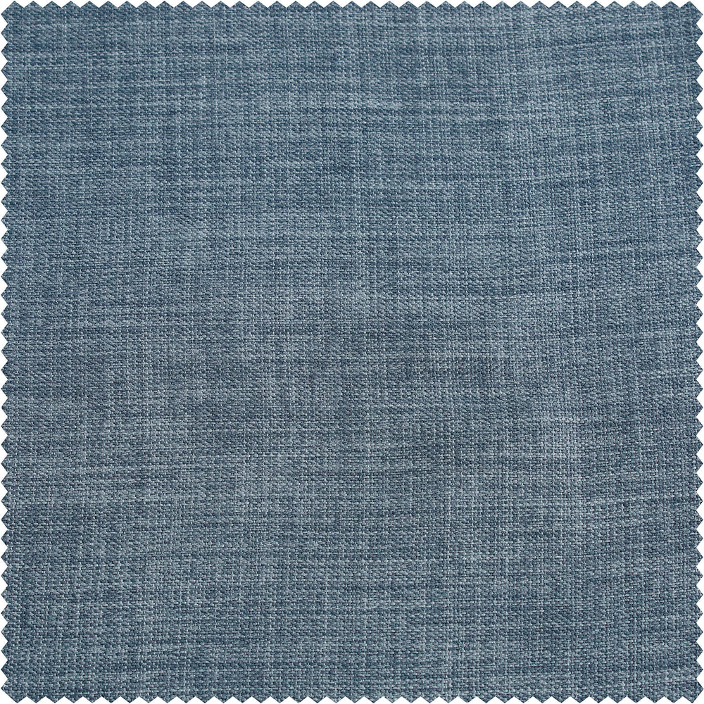 Reverie Blue Textured Faux Linen Custom Curtain