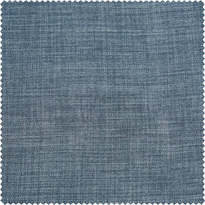 Reverie Blue Textured Faux Linen Custom Curtain