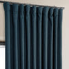 Story Blue Extra Wide Textured Faux Linen Room Darkening Curtain - HalfPriceDrapes.com