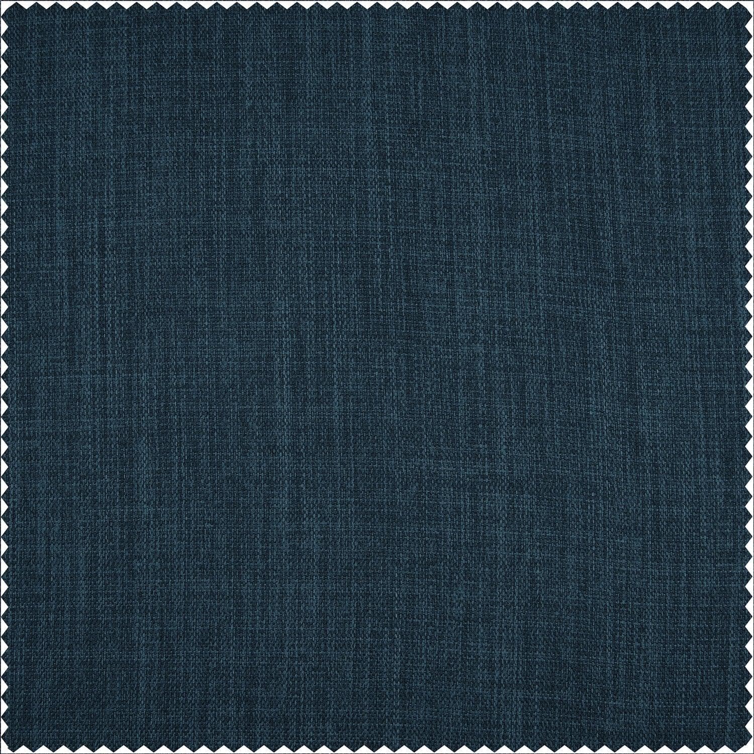 Story Blue Textured Faux Linen Custom Curtain