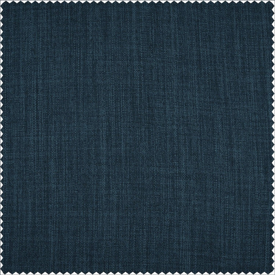 Story Blue Textured Faux Linen Custom Curtain - HalfPriceDrapes.com