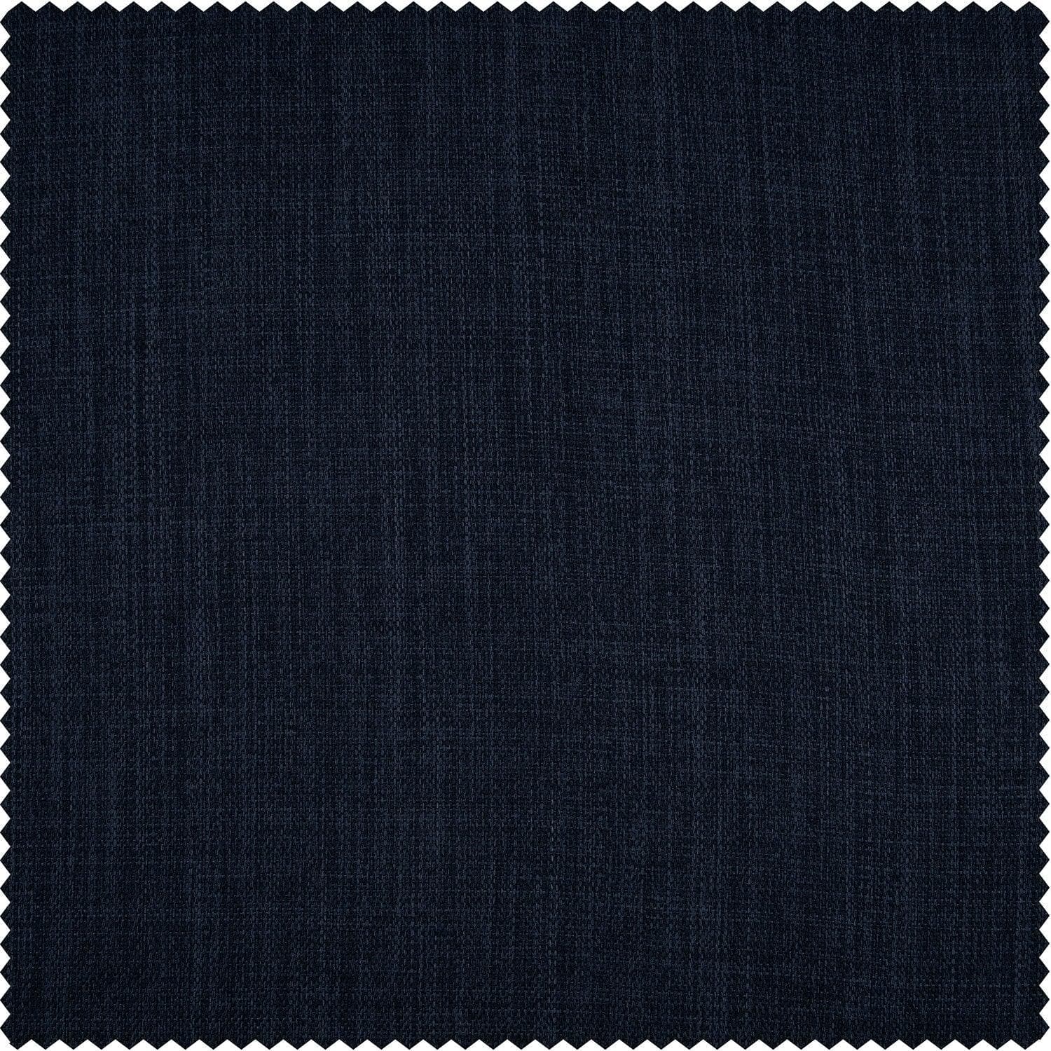 Nightfall Navy Textured Faux Linen Swatch - HalfPriceDrapes.com