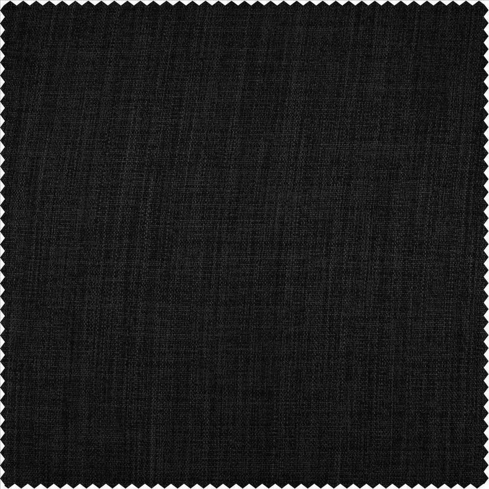 Essential Black Textured Faux Linen Swatch - HalfPriceDrapes.com