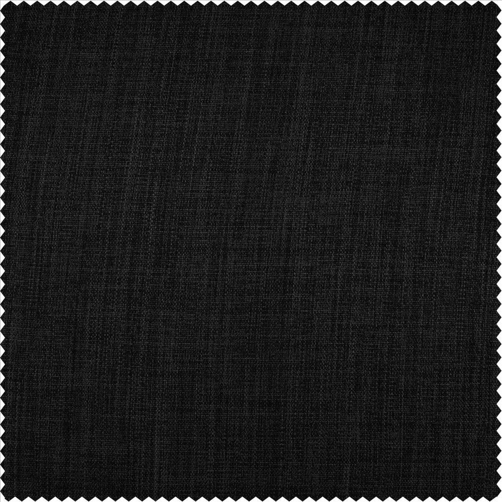 Essential Black Textured Faux Linen Custom Curtain - HalfPriceDrapes.com