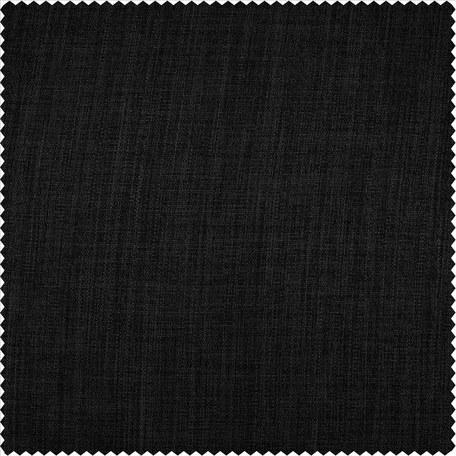 Essential Black Textured Faux Linen Custom Curtain - HalfPriceDrapes.com