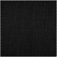Essential Black Textured Faux Linen Custom Curtain