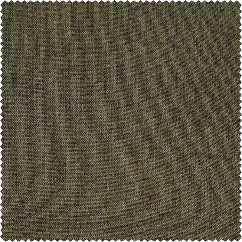 Khaki Green Textured Faux Linen Custom Curtain