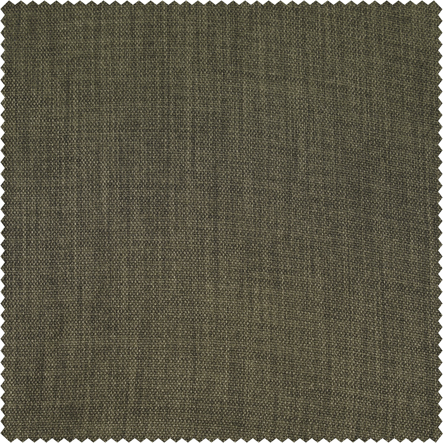 Khaki Green Textured Faux Linen Room Darkening Curtain