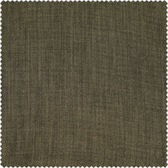 Khaki Green Textured Faux Linen Room Darkening Curtain