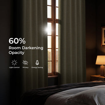 Candlelight Bellino Textured Faux Linen Room Darkening Curtain