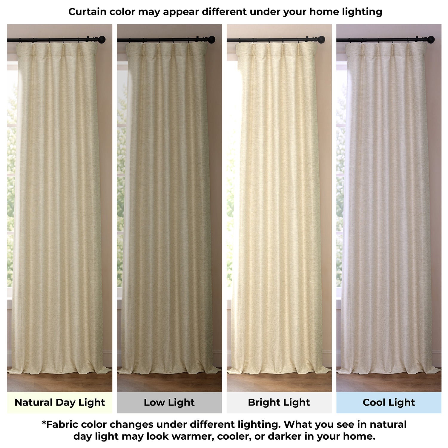 Candlelight Bellino Textured Faux Linen Room Darkening Curtain