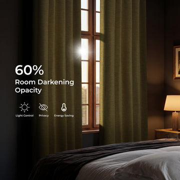 Ginger Bellino Textured Faux Linen Room Darkening Curtain