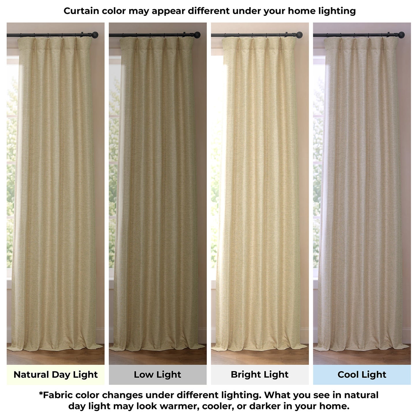 Ginger Bellino Textured Faux Linen Room Darkening Curtain