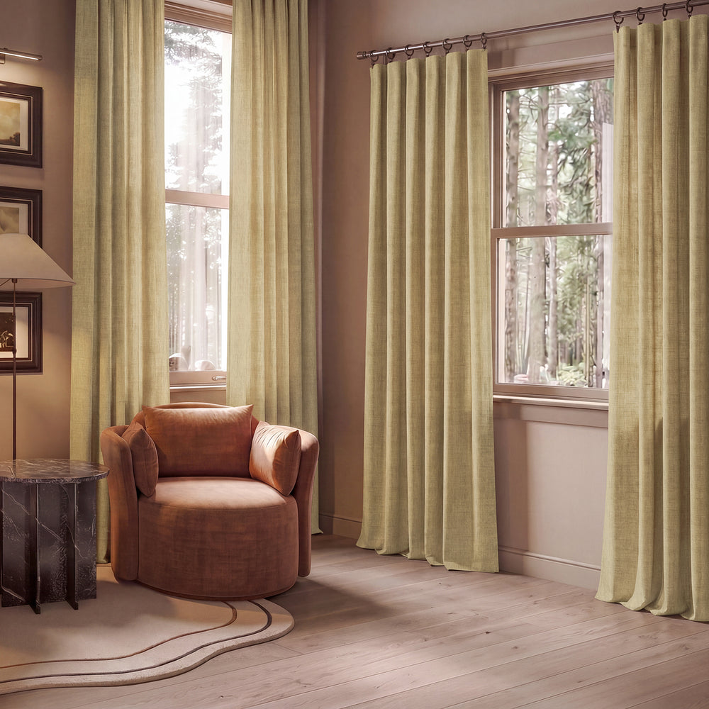 Ginger Bellino Textured Faux Linen Custom Curtain