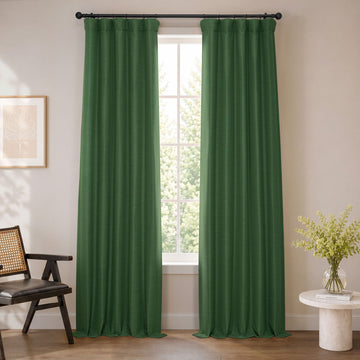 Pine Forest Bellino Textured Faux Linen Room Darkening Curtain