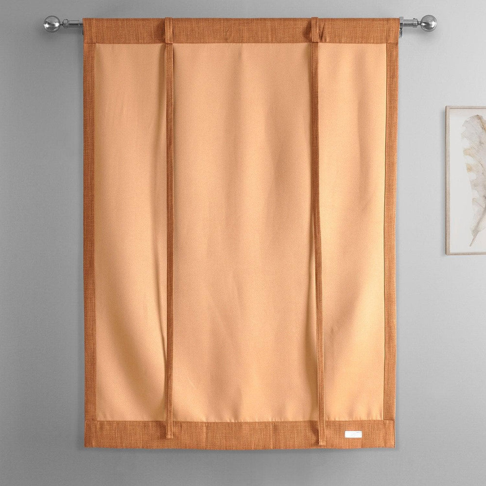 Desert Orange Textured Faux Linen Tie-Up Window Shade - HalfPriceDrapes.com