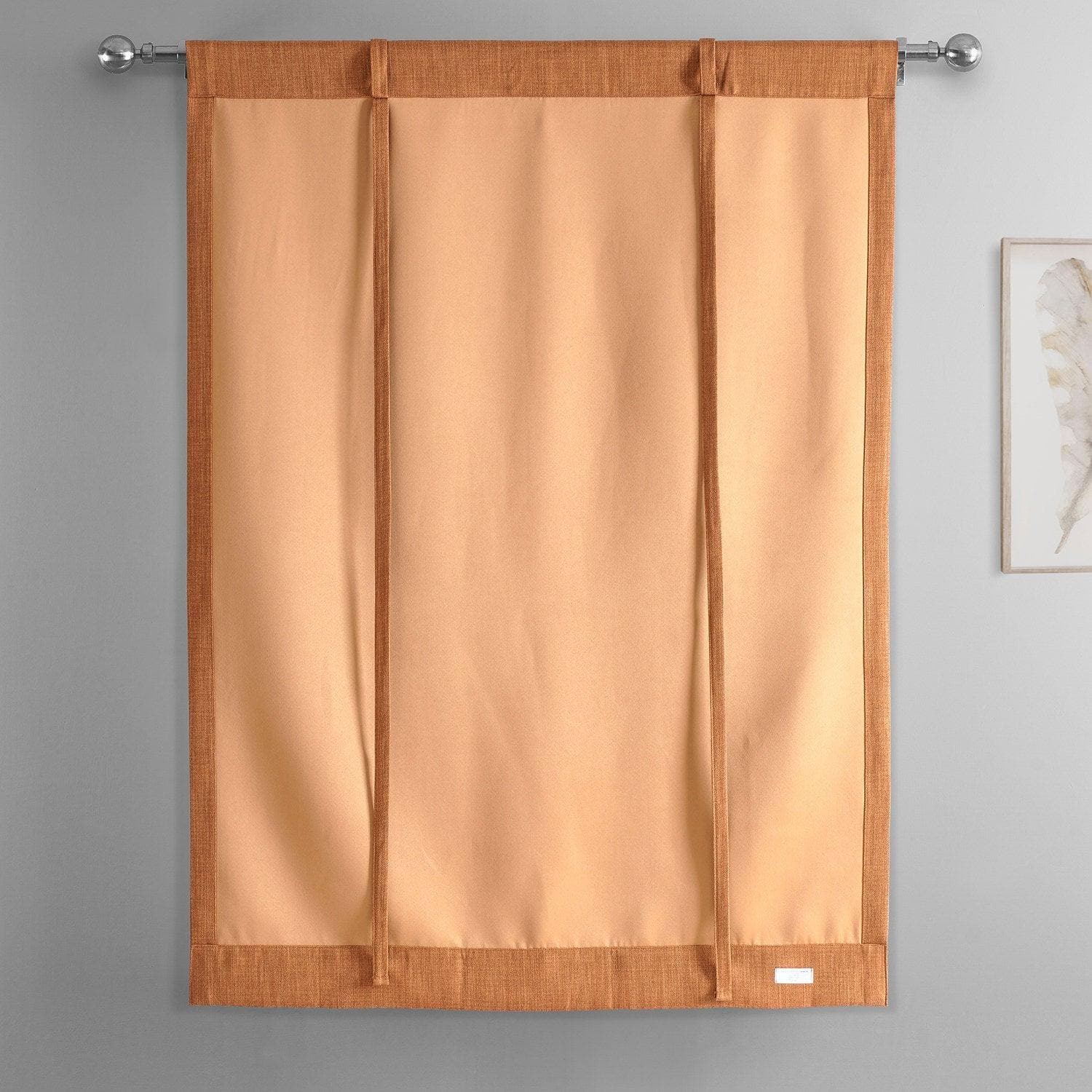 Desert Orange Textured Faux Linen Tie-Up Window Shade - HalfPriceDrapes.com