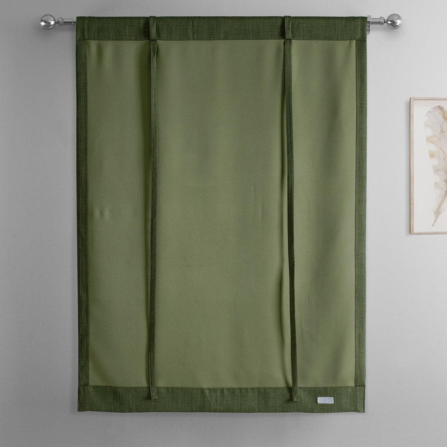 Tuscany Green Textured Faux Linen Tie-Up Window Shade - HalfPriceDrapes.com