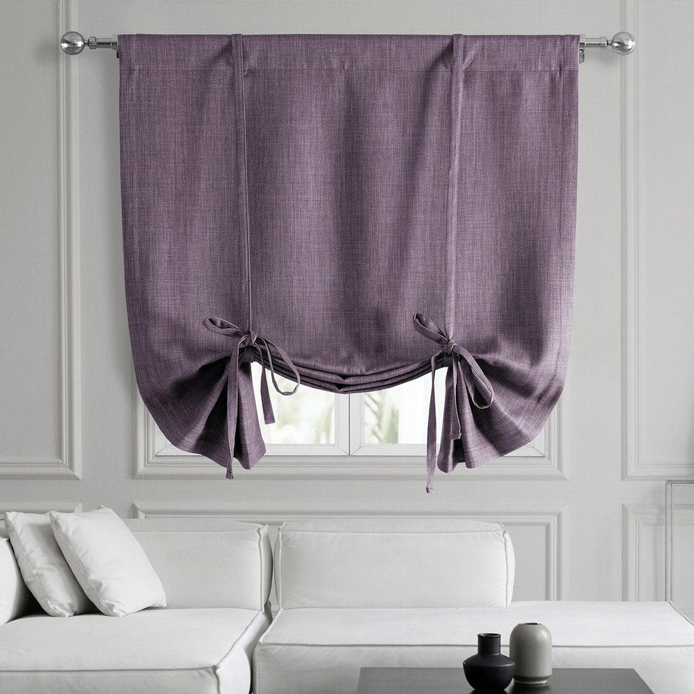 Iris Textured Faux Linen Tie-Up Window Shade - HalfPriceDrapes.com
