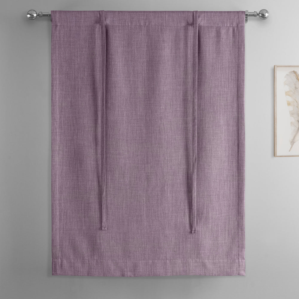 Iris Textured Faux Linen Room Darkening Tie-Up Window Shade