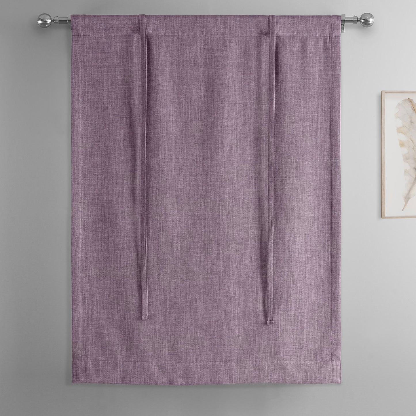 Iris Textured Faux Linen Room Darkening Tie-Up Window Shade